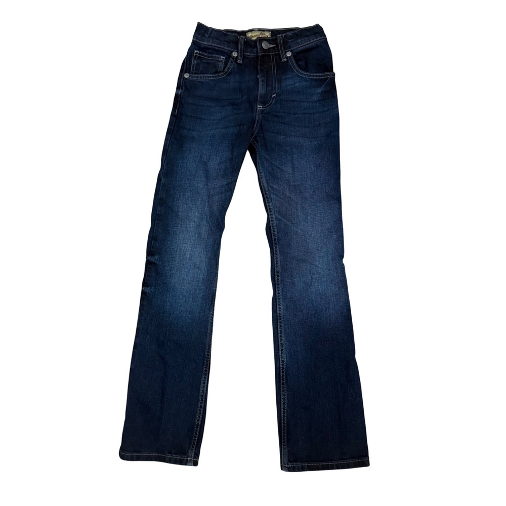Wrangler 20X Boys Dark Wash Slim Bootcut Jeans Size 12 Slim Adjustable Waist - Picture 2 of 5